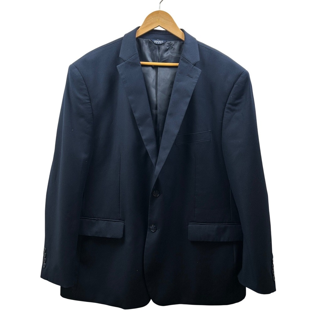 Angelo Rossi Blazer Mens 50R‎ Navy Performance Stretch Micro-Tech Travel Wear